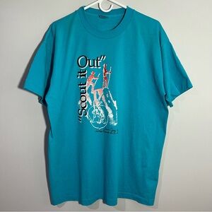 Vintage Scout It Out Heritage Reservation Blue Single Stitch T-Shirt Adult XL